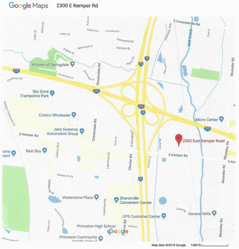 Map of area near Environmental Training Center